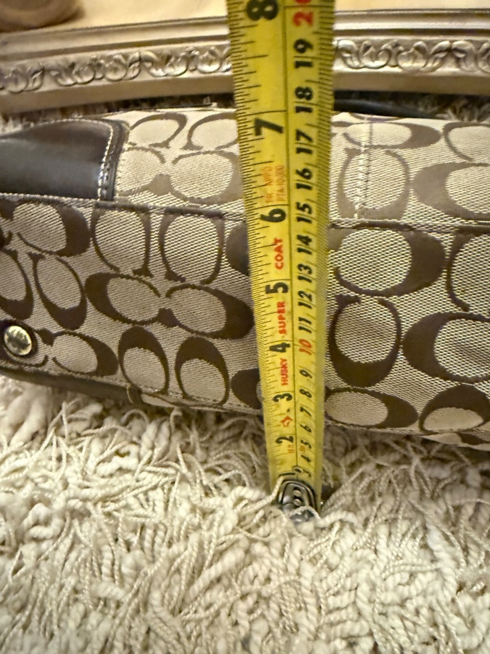 Coach Hampton Signature C Tan/Brown Canvas Carryall Satchel 11062 Y2K - Picture 12 of 16
